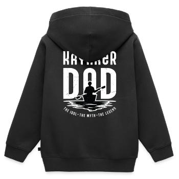 Kayakiste Papa L’Idole Le Mythe La Légende Kayak - Sweat Premium à capuche zippé enfant bio - noir - Dos - AI Model Kid Male (0cm)