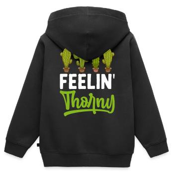 Lustiger Sukkulenten-Kaktus - Kinder Premium Organic Zip Hoodie - Schwarz - Hinten - AI Model Kid Male (0cm)