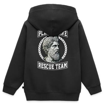 Lustige Philosophie Theorie Griechisch - Kinder Premium Organic Zip Hoodie - Schwarz - Hinten - AI Model Kid Male (0cm)