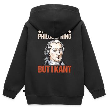 Philosophie Theorie Immanuel Kant - Kinder Premium Organic Zip Hoodie - Schwarz - Hinten - AI Model Kid Male (0cm)