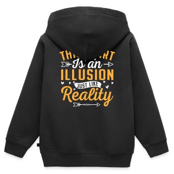 Funny Philosophy Theory - Kids Premium Organic Zip-up Hoodie - black - Back - AI Model Kid Male (0cm)