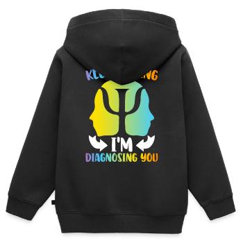 Funny Psych Psychology - Kids Premium Organic Zip-up Hoodie - black - Back - AI Model Kid Male (0cm)