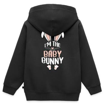 Je suis le bébé lapin - Sweat Premium à capuche zippé enfant bio - noir - Dos - AI Model Kid Male (0cm)