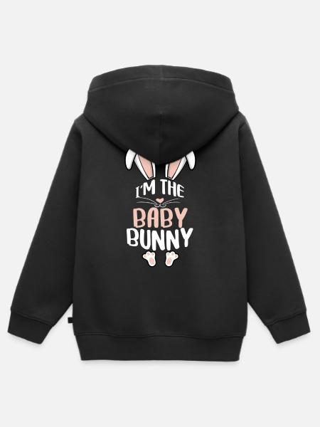 Je suis le bébé lapin - Sweat Premium à capuche zippé enfant bio - noir