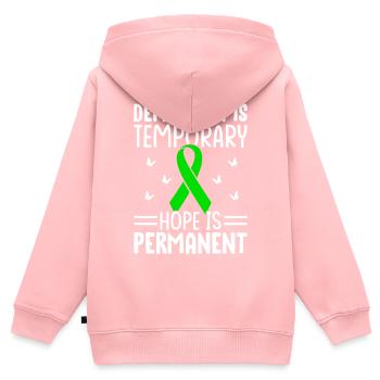 Mental health - Kids Premium Organic Zip-up Hoodie - rose - Back - AI Model Kid Female (0cm)