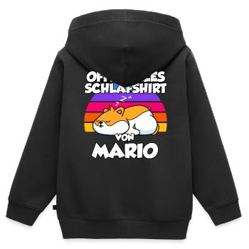 Offizielles Schlafshirt Von Mario - Kinder Premium Organic Zip Hoodie - Schwarz - Hinten - AI Model Kid Male (0cm)