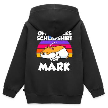 Offizielles Schlafshirt Von Mark - Kinder Premium Organic Zip Hoodie - Schwarz - Hinten - AI Model Kid Male (0cm)