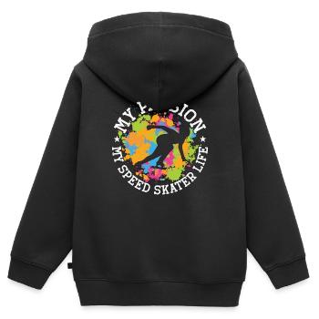 Speed Skater My Passion My Speed Skater Skating - Kinder Premium Organic Zip Hoodie - Schwarz - Hinten - AI Model Kid Male (0cm)