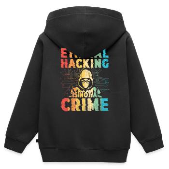 Ethical Hacking Is Not A Crime - Kids Premium Organic Zip-up Hoodie - black - Back - AI Model Kid Male (0cm)