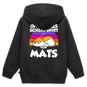 Offizielles Schlafshirt Von Mats - Kinder Premium Organic Zip Hoodie - Schwarz - Hinten - AI Model Kid Male (0cm)