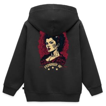 Feministische AF - Kinder Premium Organic Zip Hoodie - Schwarz - Hinten - AI Model Kid Male (0cm)