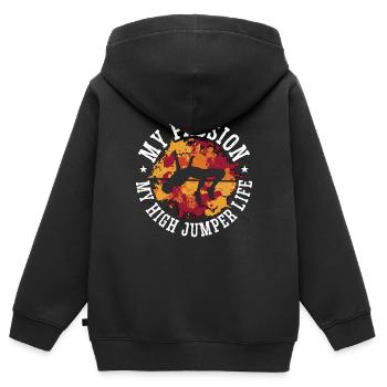 High Jumper My Passion My High Jumper Pole Vault - Kids Premium Organic Zip-up Hoodie - black - Back - AI Model Kid Male (0cm)