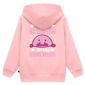Funny sea creature - Kids Premium Organic Zip-up Hoodie - rose - Back - AI Model Kid Female (0cm)