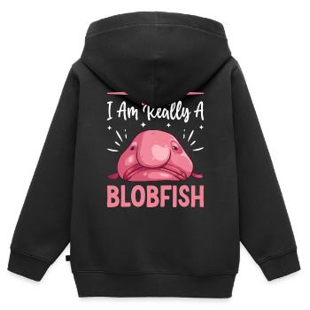 Funny sea creature - Kids Premium Organic Zip-up Hoodie - black - Back - AI Model Kid Male (0cm)