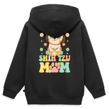 Groovy Hundeliebhaberin - Kinder Premium Organic Zip Hoodie - Schwarz - Hinten - AI Model Kid Male (0cm)