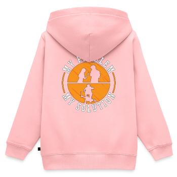 Cadreur Mon problème Mon pictogramme Papa Maman - Sweat Premium à capuche zippé enfant bio - rose - Dos - AI Model Kid Female (0cm)