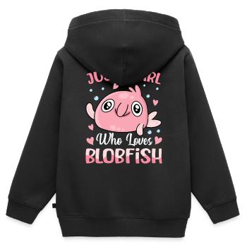 Funny sea creature - Kids Premium Organic Zip-up Hoodie - black - Back - AI Model Kid Male (0cm)