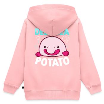 Lustiger Blobfisch Meerestier - Kinder Premium Organic Zip Hoodie - Rosa - Hinten - AI Model Kid Female (0cm)