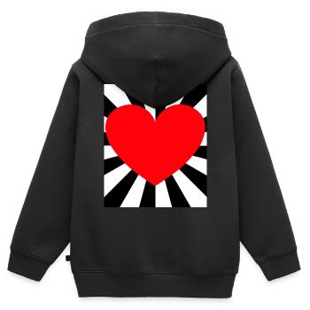 Herz Herzen Liebe Romantik romantisch Partner - Kinder Premium Organic Zip Hoodie - Schwarz - Hinten - AI Model Kid Male (0cm)