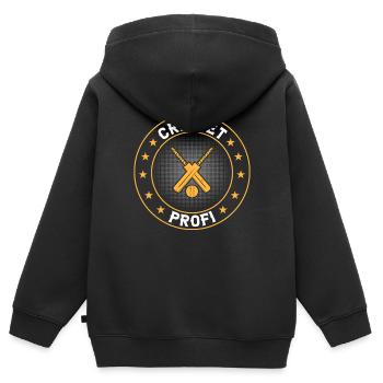 Cricket Professional - Jeu de cricket Cricketer Cricket - Sweat Premium à capuche zippé enfant bio - noir - Dos - AI Model Kid Male (0cm)