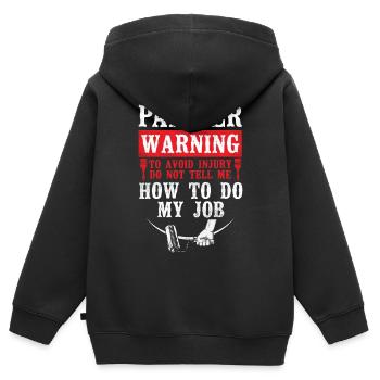 Peintre en bâtiment Peintre décorateur Peintre - Sweat Premium à capuche zippé enfant bio - noir - Dos - AI Model Kid Male (0cm)