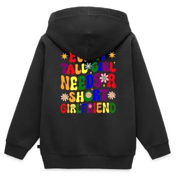 Lesbische Mädchen LGBTQ - Kinder Premium Organic Zip Hoodie - Schwarz - Hinten - AI Model Kid Male (0cm)