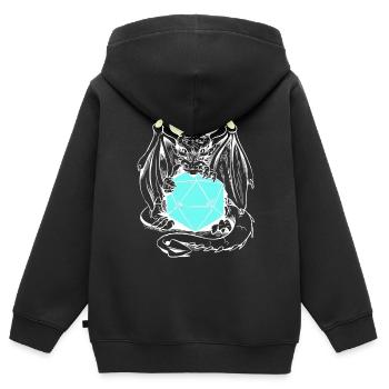 Drachen Kreatur Fabelwesen Märchen Märchenfigur - Kinder Premium Organic Zip Hoodie - Schwarz - Hinten - AI Model Kid Male (0cm)