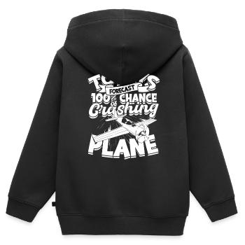 Maquette d’avion Maquette d’avion Crash de mon avion - Sweat Premium à capuche zippé enfant bio - noir - Dos - AI Model Kid Male (0cm)