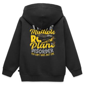 Maquette d’avion Maquette d’avion - Sweat Premium à capuche zippé enfant bio - noir - Dos - AI Model Kid Male (0cm)