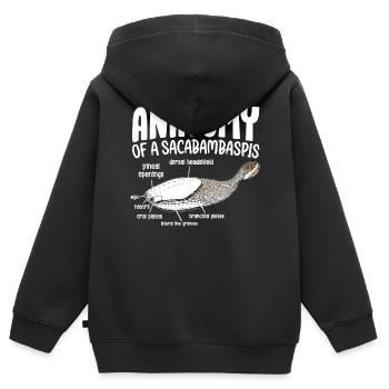 Poisson Meme - Sweat Premium à capuche zippé enfant bio - noir - Dos - AI Model Kid Male (0cm)