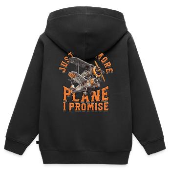 Maquette d’avion Maquette d’avion - Sweat Premium à capuche zippé enfant bio - noir - Dos - AI Model Kid Male (0cm)