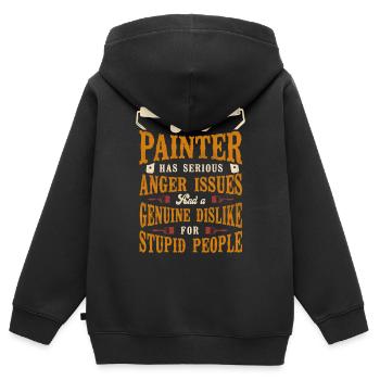 House Painter Decorator This - Kinder Premium Organic Zip Hoodie - Schwarz - Hinten - AI Model Kid Male (0cm)