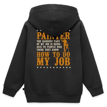 House Painter Decorator Painter - Kinder Premium Organic Zip Hoodie - Schwarz - Hinten - AI Model Kid Male (0cm)