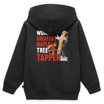 Sirop d’érable Érable Sève d’érable - Sweat Premium à capuche zippé enfant bio - noir - Dos - AI Model Kid Male (0cm)