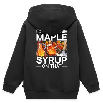Sirop d’érable Érable Sève d’érable - Sweat Premium à capuche zippé enfant bio - noir - Dos - AI Model Kid Male (0cm)