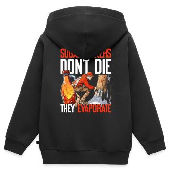 Sirop d’érable Érable Sève d’érable - Sweat Premium à capuche zippé enfant bio - noir - Dos - AI Model Kid Male (0cm)