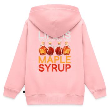 Sirop d’érable Érable Sève d’érable - Sweat Premium à capuche zippé enfant bio - rose - Dos - AI Model Kid Female (0cm)
