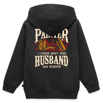 House Painter Decorator Painter I - Kinder Premium Organic Zip Hoodie - Schwarz - Hinten - AI Model Kid Male (0cm)