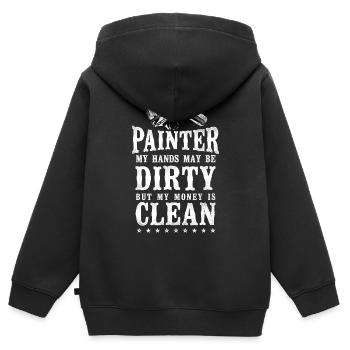 House Painter Decorator Painter My - Kinder Premium Organic Zip Hoodie - Schwarz - Hinten - AI Model Kid Male (0cm)