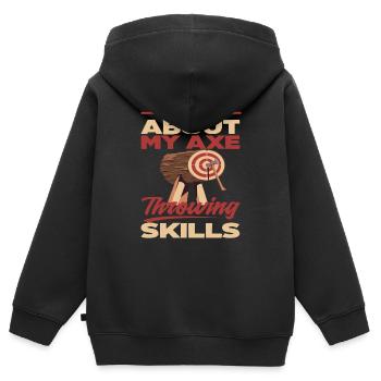 Axtwurf Axt Werfen Sportart Werfer - Kinder Premium Organic Zip Hoodie - Schwarz - Hinten - AI Model Kid Male (0cm)