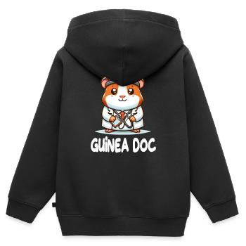 Doktor Meerschweinchen Guinea Doc - Kinder Premium Organic Zip Hoodie - Schwarz - Hinten - AI Model Kid Male (0cm)