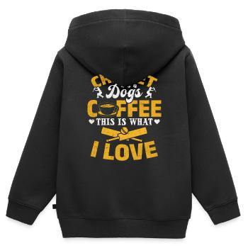 Cricket Dogs Coffee This Is What I Love - Cricket - Kinder Premium Organic Zip Hoodie - Schwarz - Hinten - AI Model Kid Male (0cm)