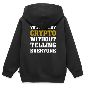 Sie können Krypto kaufen, ohne es jedem zu erzählen - Kinder Premium Organic Zip Hoodie - Schwarz - Hinten - AI Model Kid Male (0cm)