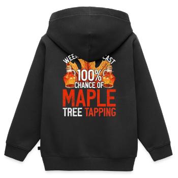 Sirop d’érable Érable Sève d’érable - Sweat Premium à capuche zippé enfant bio - noir - Dos - AI Model Kid Male (0cm)
