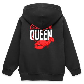 Écrevisses Reine crustacé cadeau - Sweat Premium à capuche zippé enfant bio - noir - Dos - AI Model Kid Male (0cm)