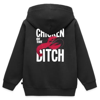 Poulet Aux Écrevisses Du Fossé - Sweat Premium à capuche zippé enfant bio - noir - Dos - AI Model Kid Male (0cm)