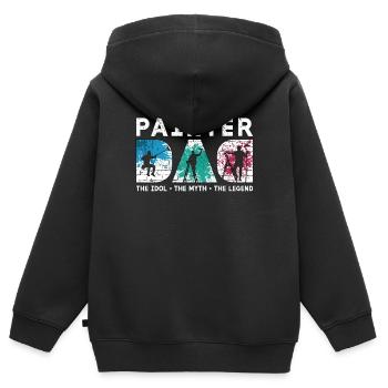 Peintre Papa L’idole Le mythe Le peintre en bâtiment - Sweat Premium à capuche zippé enfant bio - noir - Dos - AI Model Kid Male (0cm)