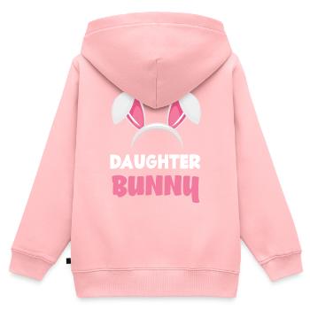 Fille lapin Pâques lapin oreilles de Pâques - Sweat Premium à capuche zippé enfant bio - rose - Dos - AI Model Kid Female (0cm)
