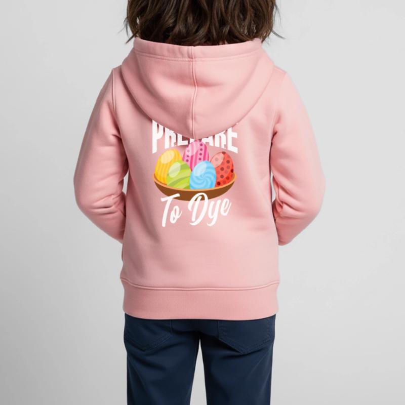 Easter Eggs Coloring Easter Pun Kids Premium Organic Zip-up Hoodie