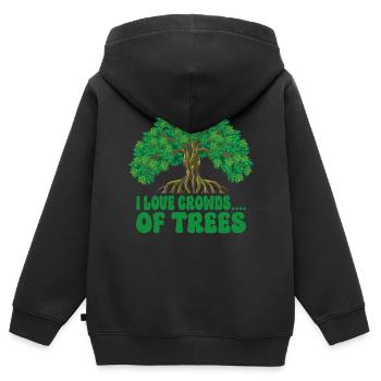 Baumschützer und Umweltschützer - Kinder Premium Organic Zip Hoodie - Schwarz - Hinten - AI Model Kid Male (0cm)